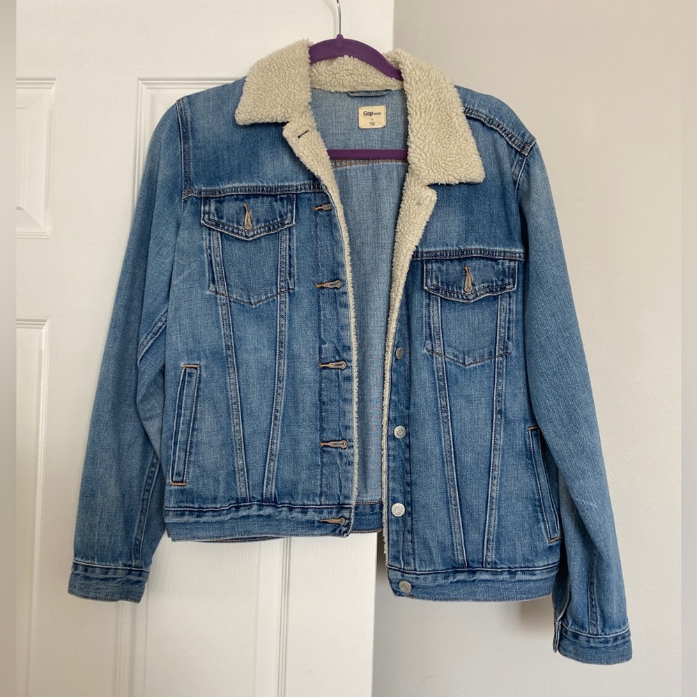 Gap Denim Jacket with Wool Collar